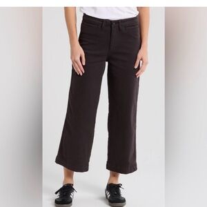 OAT New York High Waist Wide-Leg Black Cropped Pants, 29 waist